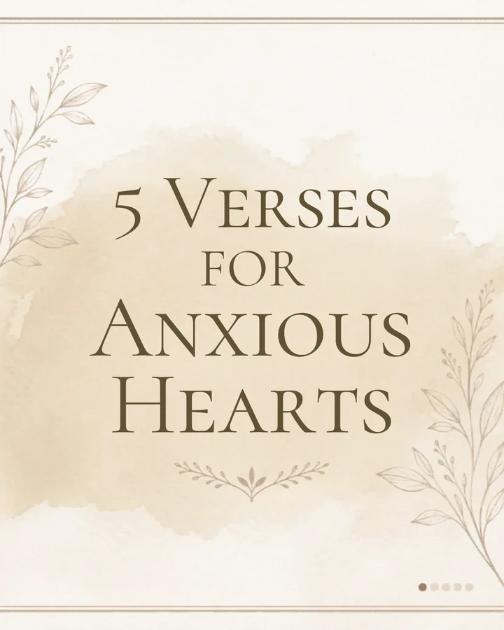 5 Verses for Anxious Hearts scripture template