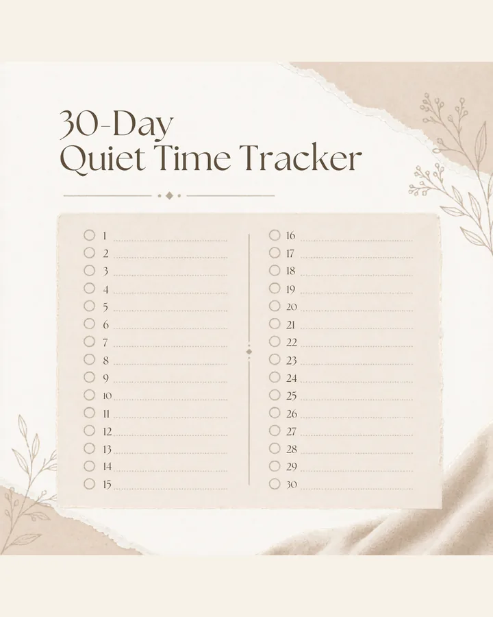 30-Day Quiet Time Tracker template