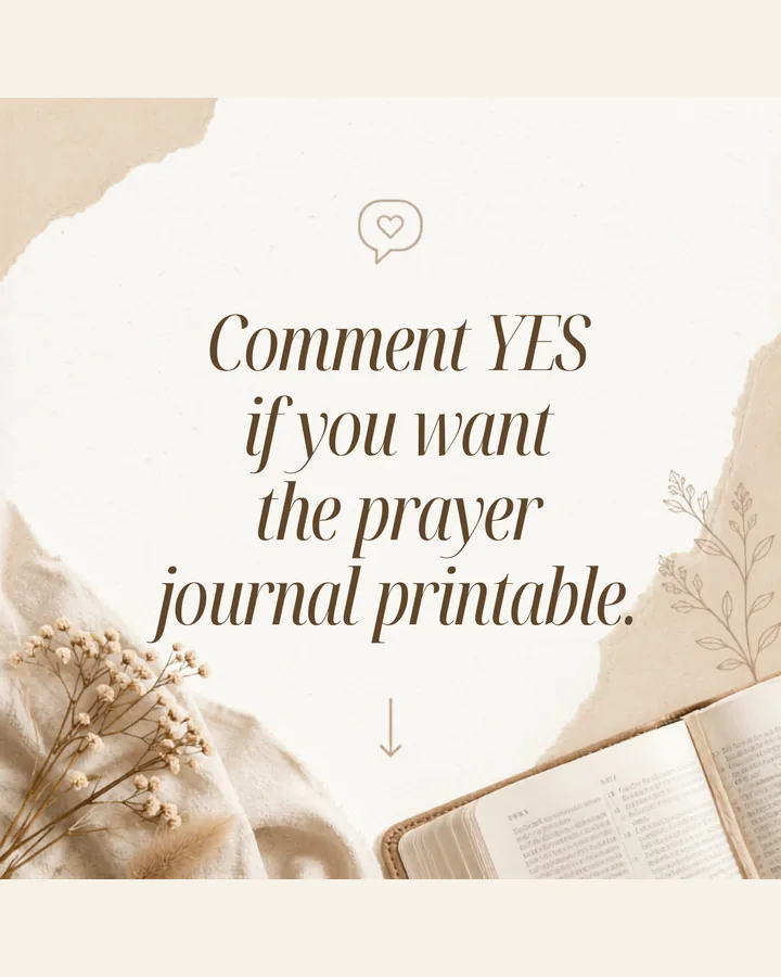 Comment YES prayer journal printable engagement template