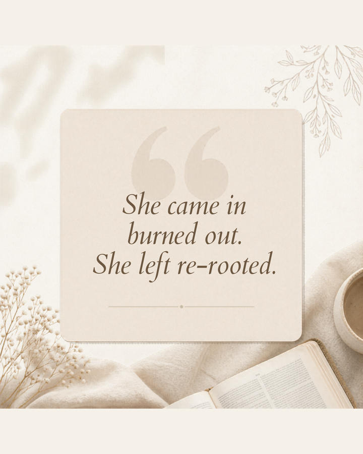 Burned out to re-rooted testimonial template